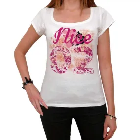 02, Nice, Women's Short Sleeve Round Neck T-shirt 00008