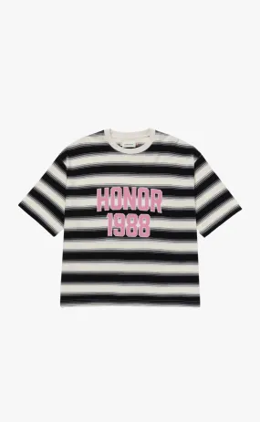 1988 BOX STRIPE BLACK WHITE T-SHIRT