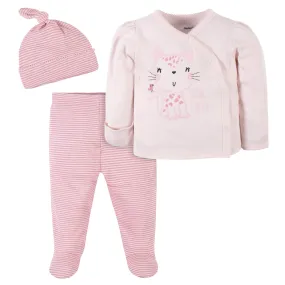 3-Piece Baby Girls Leopard Take-Me-Home Set