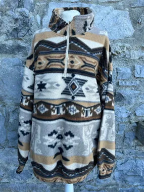 90s Aztec brown fleece    XL