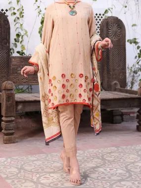 Beige Jacquard 3 Piece Unstitched - ALP-3PS-1081