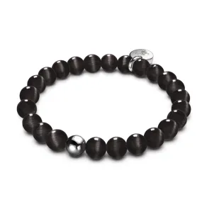 Black Sable | .925 Sterling Silver | Cheshire Glass Bracelet