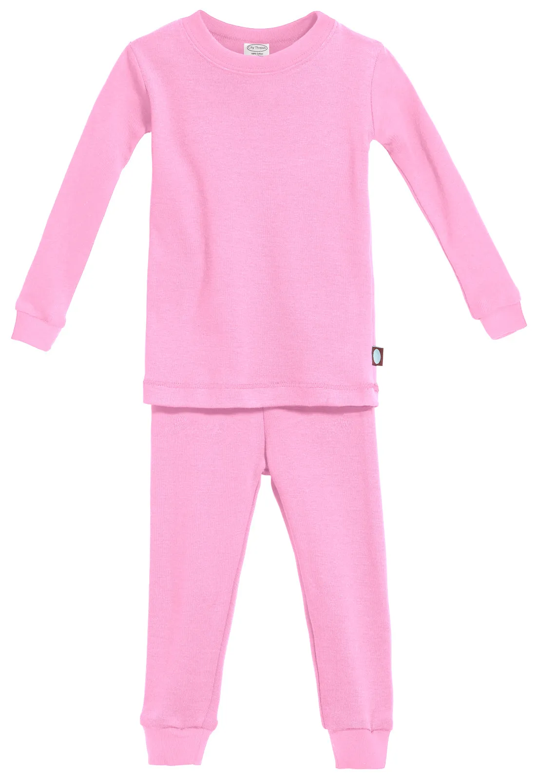 Boys and Girls Soft Organic Cotton Snug Fit Pajama Sets   | Medium Pink