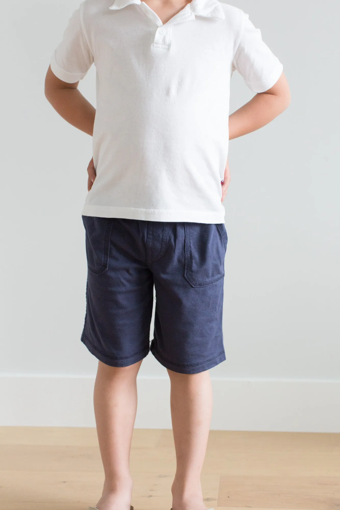 Boys Soft Cotton UPF 50  3 -Pocket Jersey Shorts | Dark Khaki