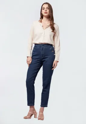 Button Up Denim Pants