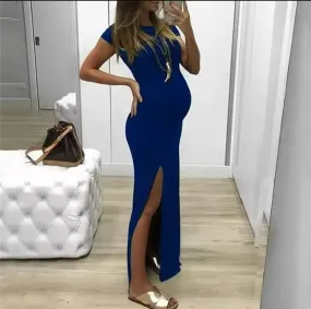 “Cutie Mommy” Casual Solid Sleeveless Maternity Tank Dress