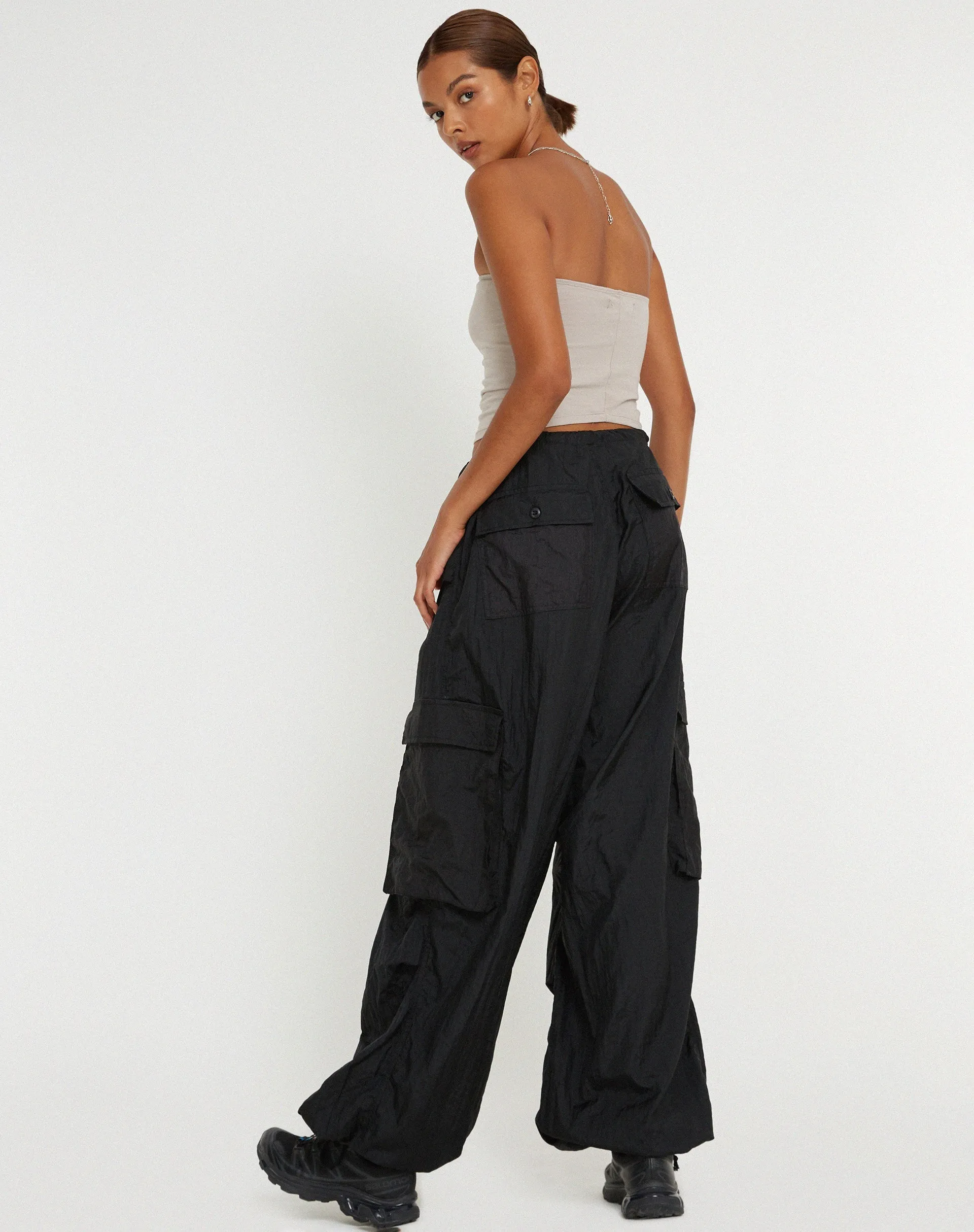 Cuties Wide Leg Cargo Trouser in Black