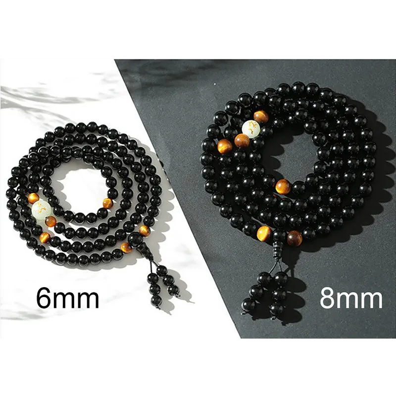 Glow In The Dark Dragon And Tiger's Eye Meditation Beads