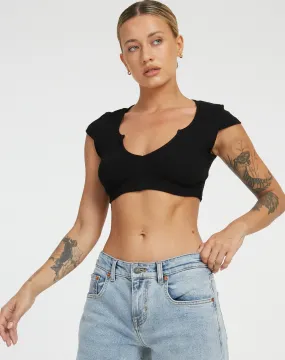 Guanna Crop Top in Black