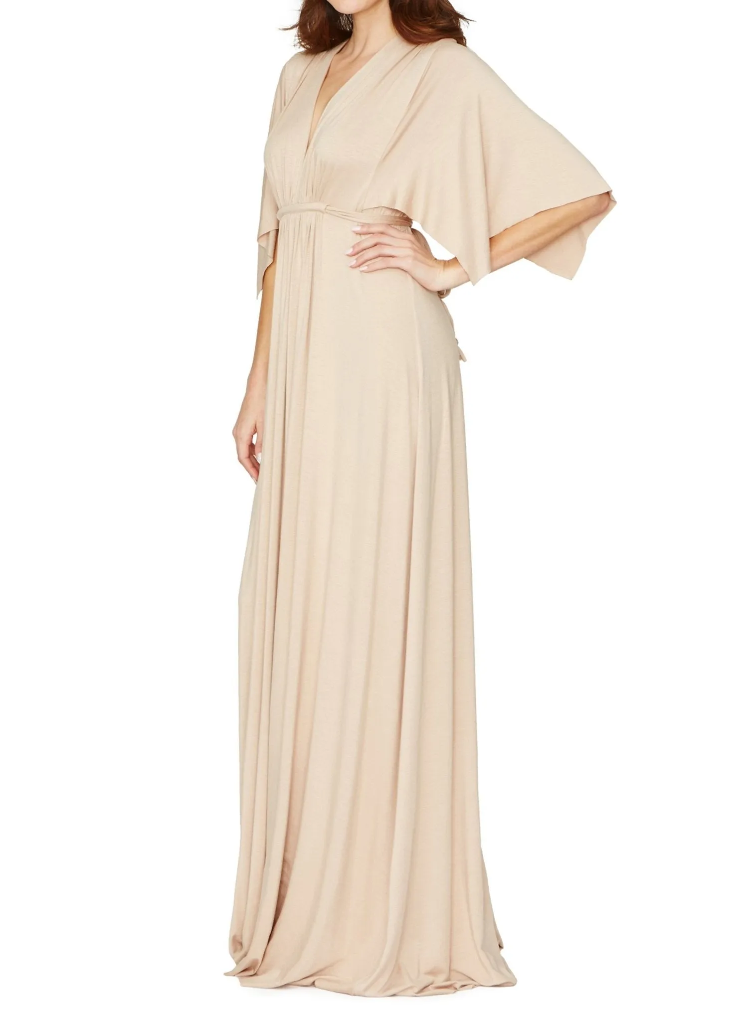 Long Maternity Caftan Dress - Bamboo