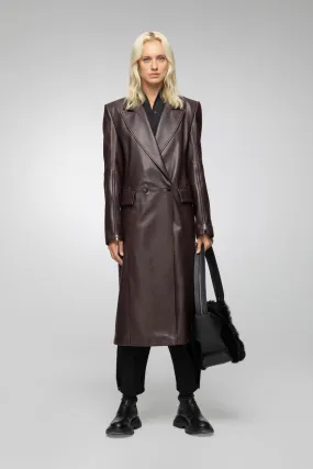 Lorrie - Bordeaux Leather Coat