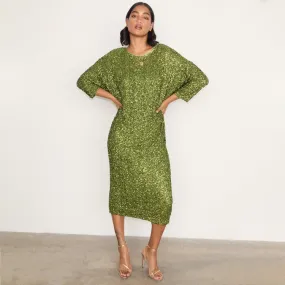 Olive Sequin Jem Dress