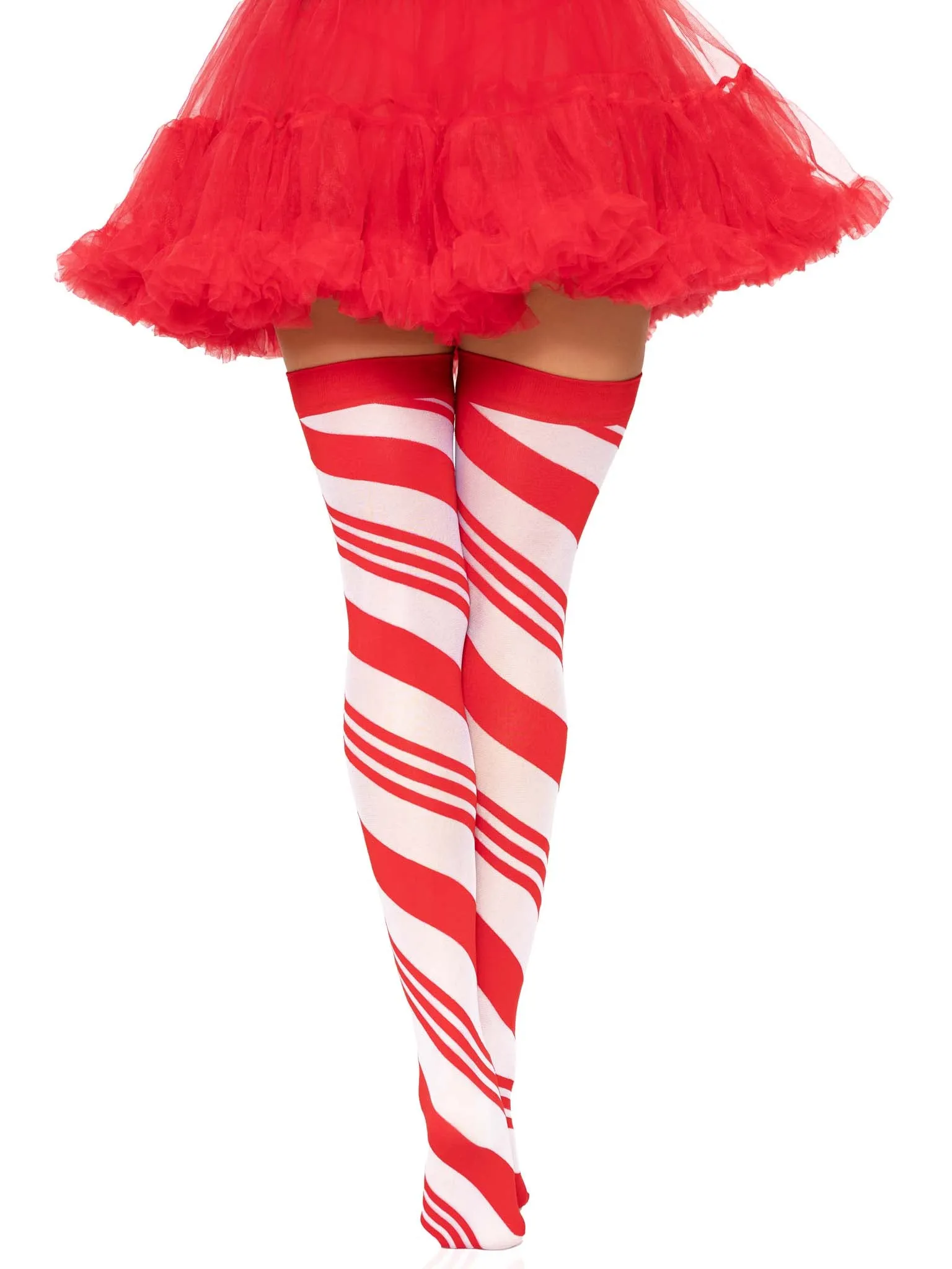 Peppermint Striped Thigh Highs