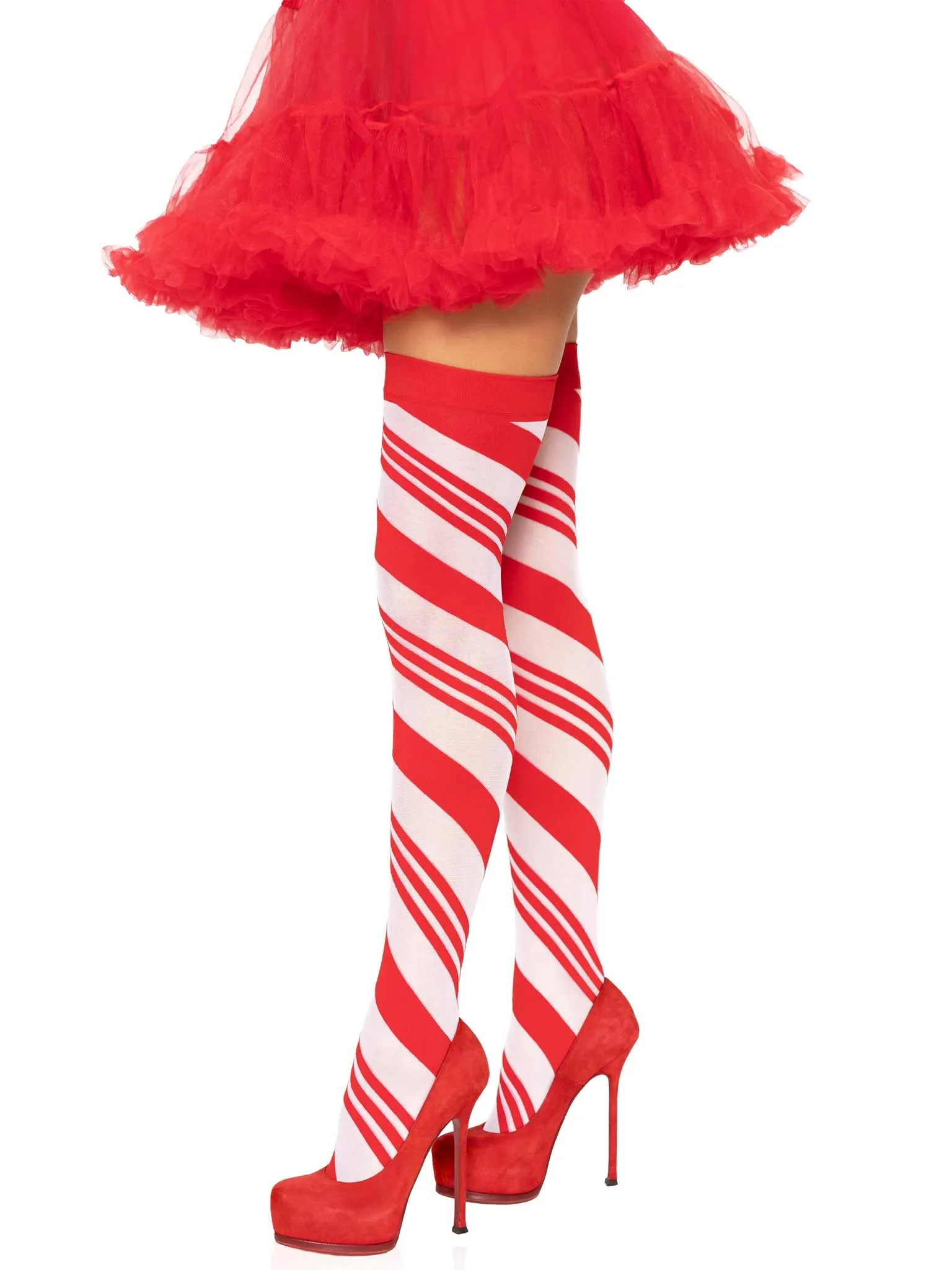 Peppermint Striped Thigh Highs