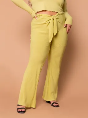 THE TIED SLIM FLARE PANT ~ Pear