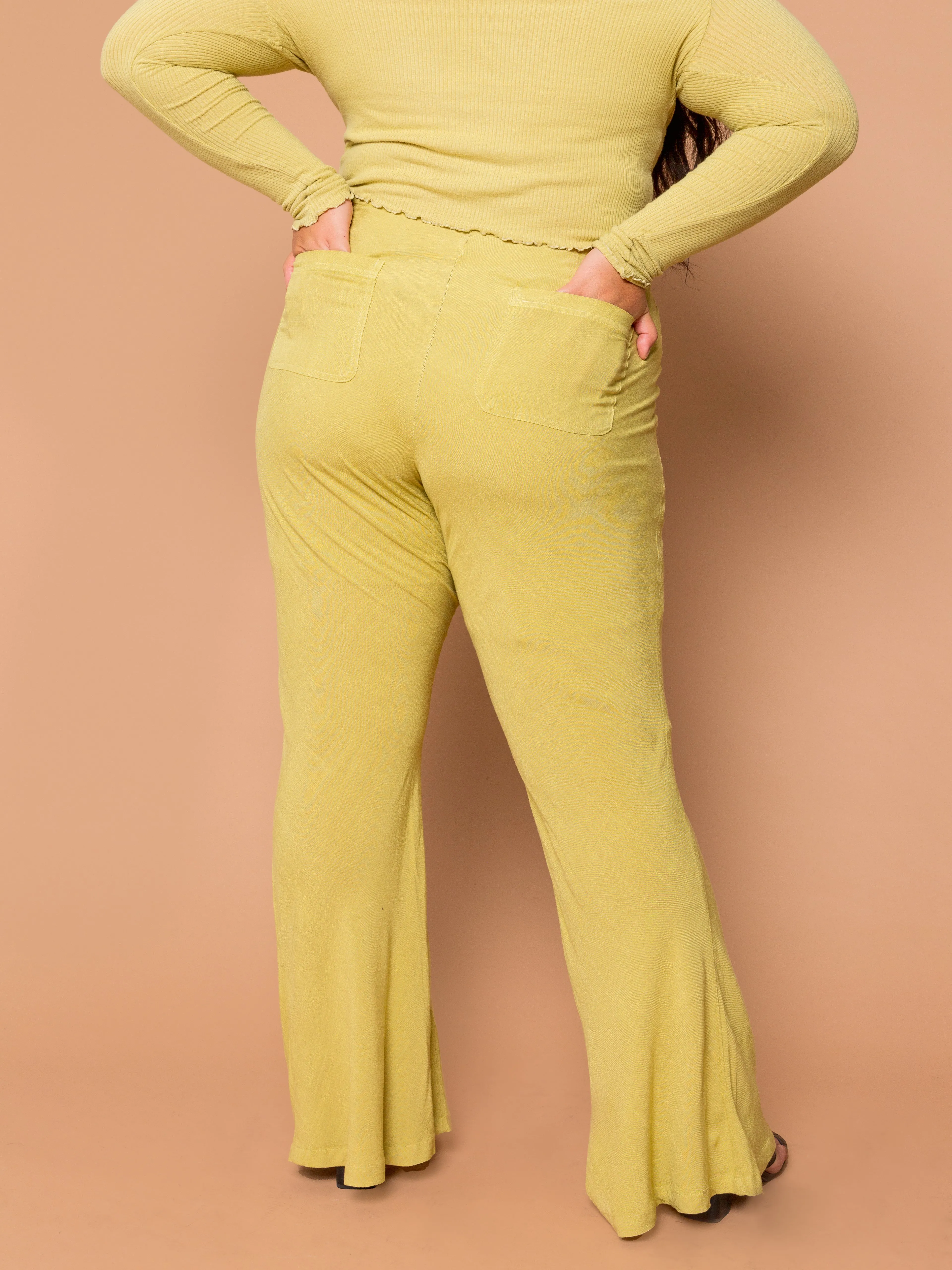 THE TIED SLIM FLARE PANT ~ Pear