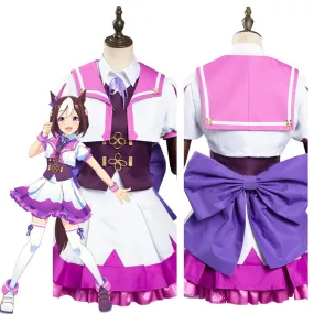 VeeGet Pretty Derby Special Week School Uniform Dress Outfits Halloween Carnival Suit Cosplay Costume