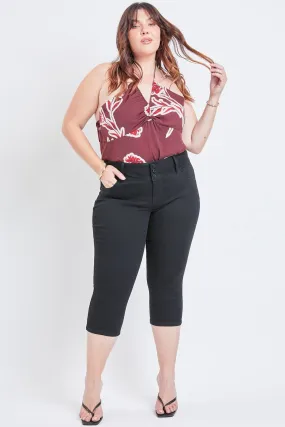 Women's Plus Size WannaBettaButt  Cropped  3-Button Capri Sustainable